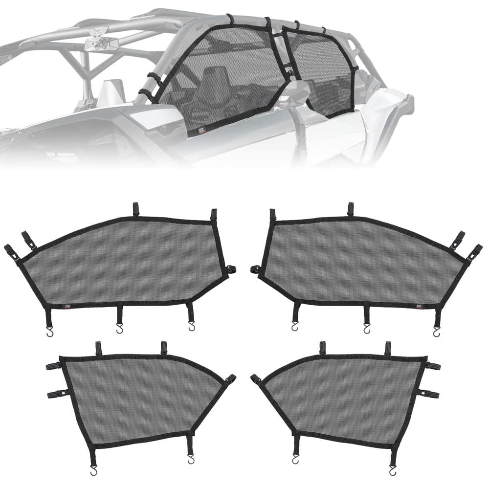 Kemimoto '17-'23 Can-Am Maverick X3 Max Window Nets - Set of 4