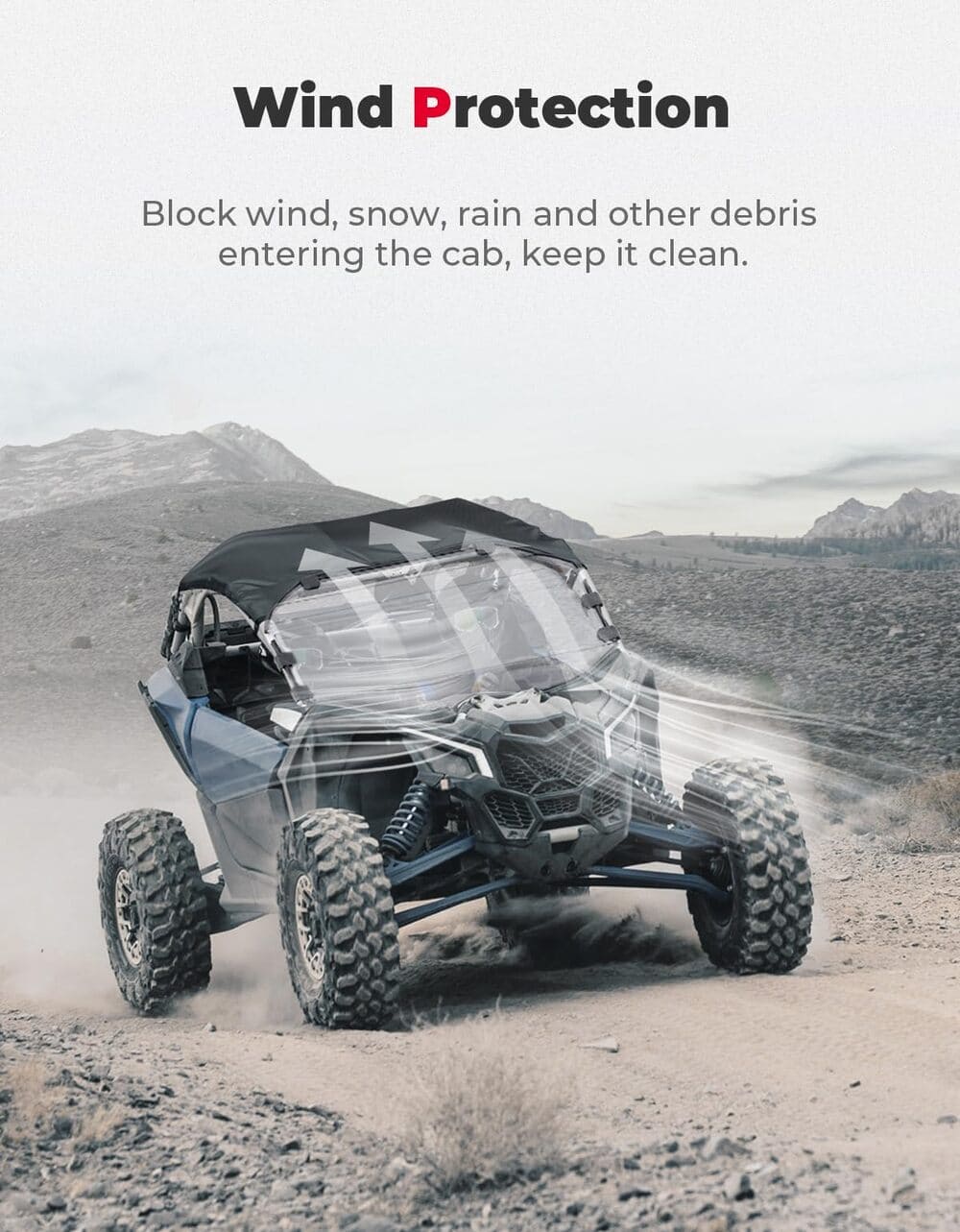 Kemimoto Can-Am Maverick X3 PC Front Full Windshield - 3 Piece