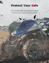 Kemimoto Can-Am Maverick X3 PC Front Full Windshield - 3 Piece