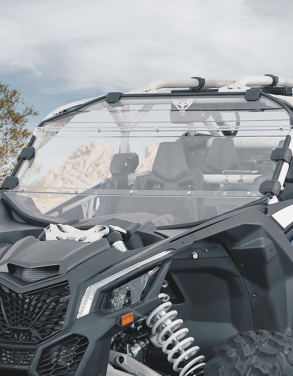 Kemimoto Can-Am Maverick X3 PC Front Full Windshield - 3 Piece