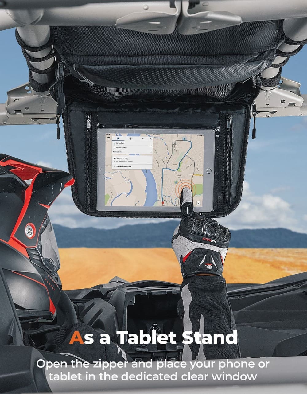 Kemimoto Can-Am Maverick X3 Roof Storage Bag w/ Tablet Holder