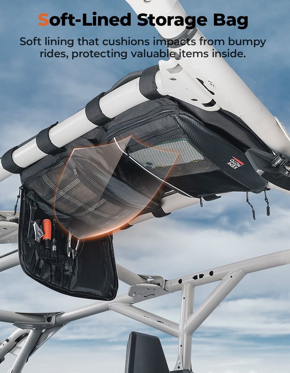 Kemimoto Can-Am Maverick X3 Roof Storage Bag w/ Tablet Holder