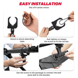 Kemimoto Can-Am Maverick X3 / RZR 1.6"-2" Roll Bar UTV Side Mirrors & Center Mirror