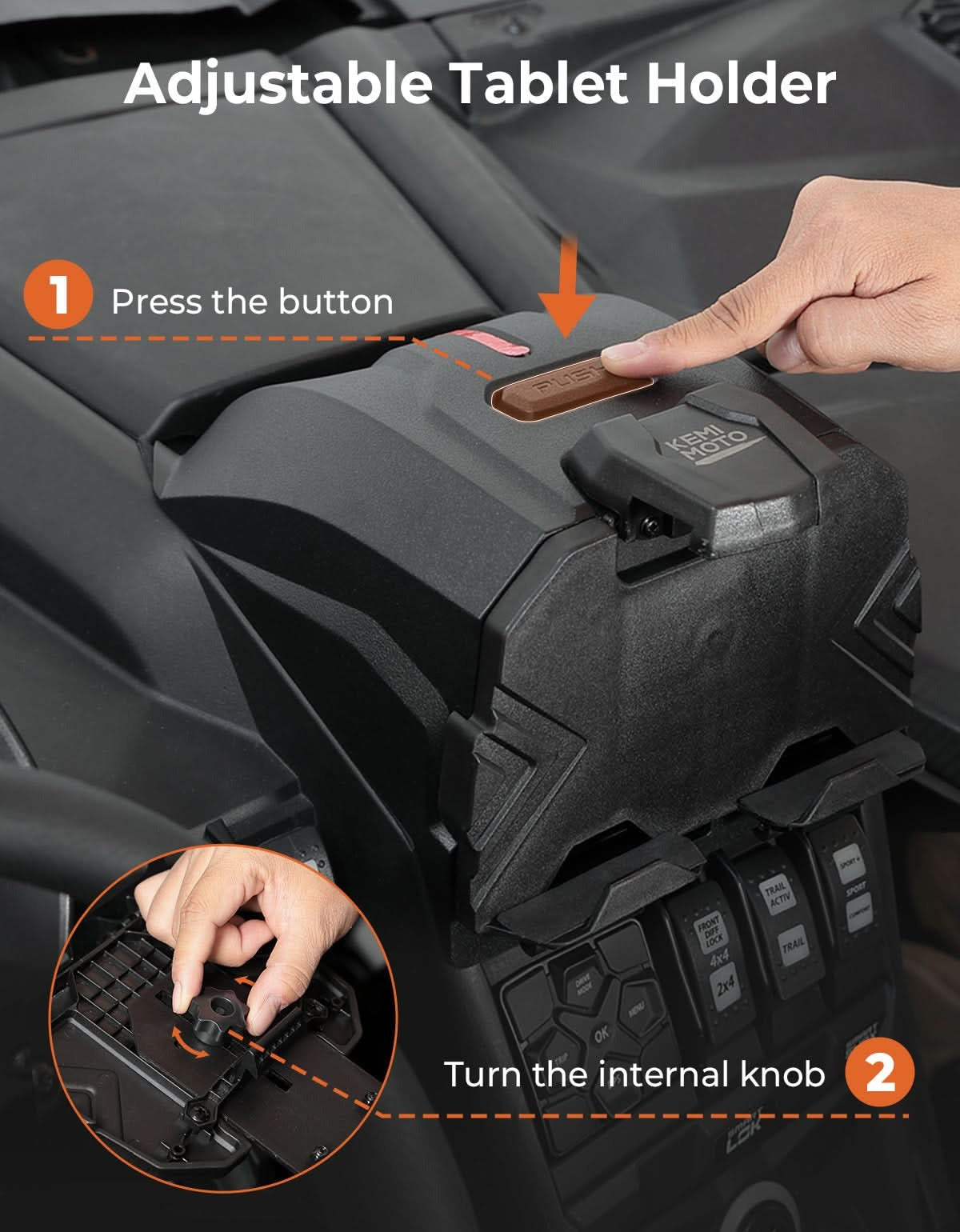 Kemimoto Can-Am Maverick X3 Upgraded Device Tablet Holder