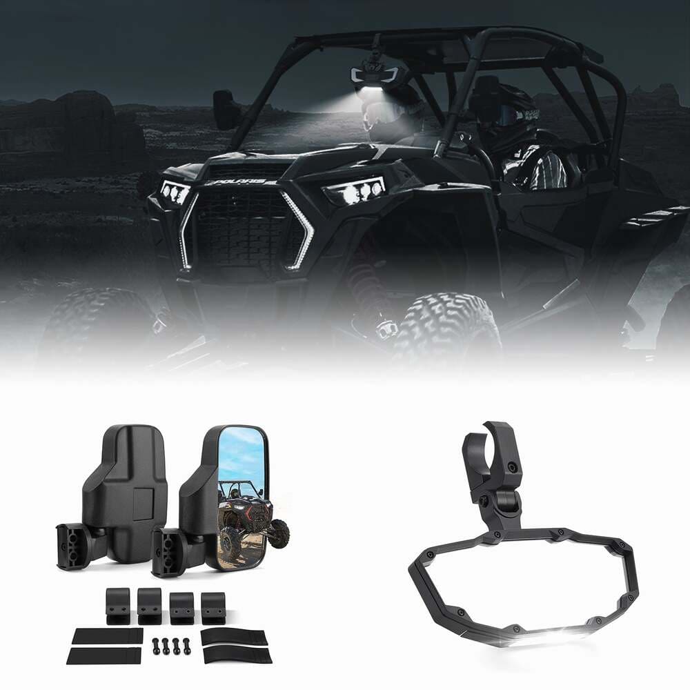 Kemimoto Can-Am Maverick X3 UTV 1.75"/2" Side View Mirrors & Center Mirror