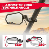 Kemimoto Can-Am Maverick X3 UTV Side Mirrors Lights w/ 1.75"-2" Roll Bar