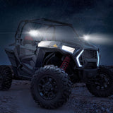 Kemimoto Can-Am Maverick X3 UTV Side Mirrors Lights w/ 1.75"-2" Roll Bar