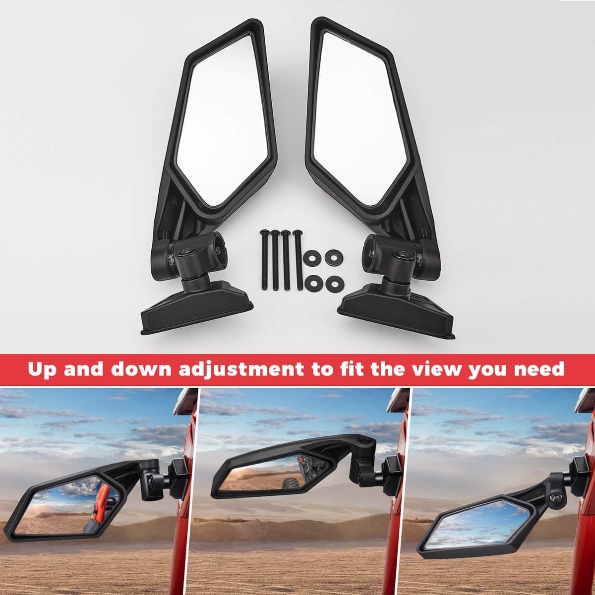 Kemimoto Can-Am Maverick X3 UTV Front Lower Door Inserts & Side View Mirrors