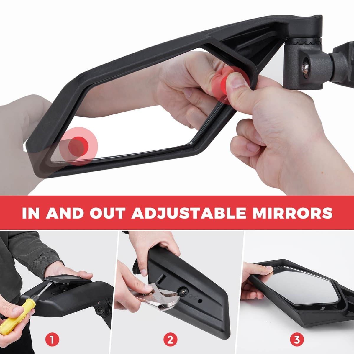 Kemimoto Can-Am Maverick X3 UTV Front Lower Door Inserts & Side View Mirrors