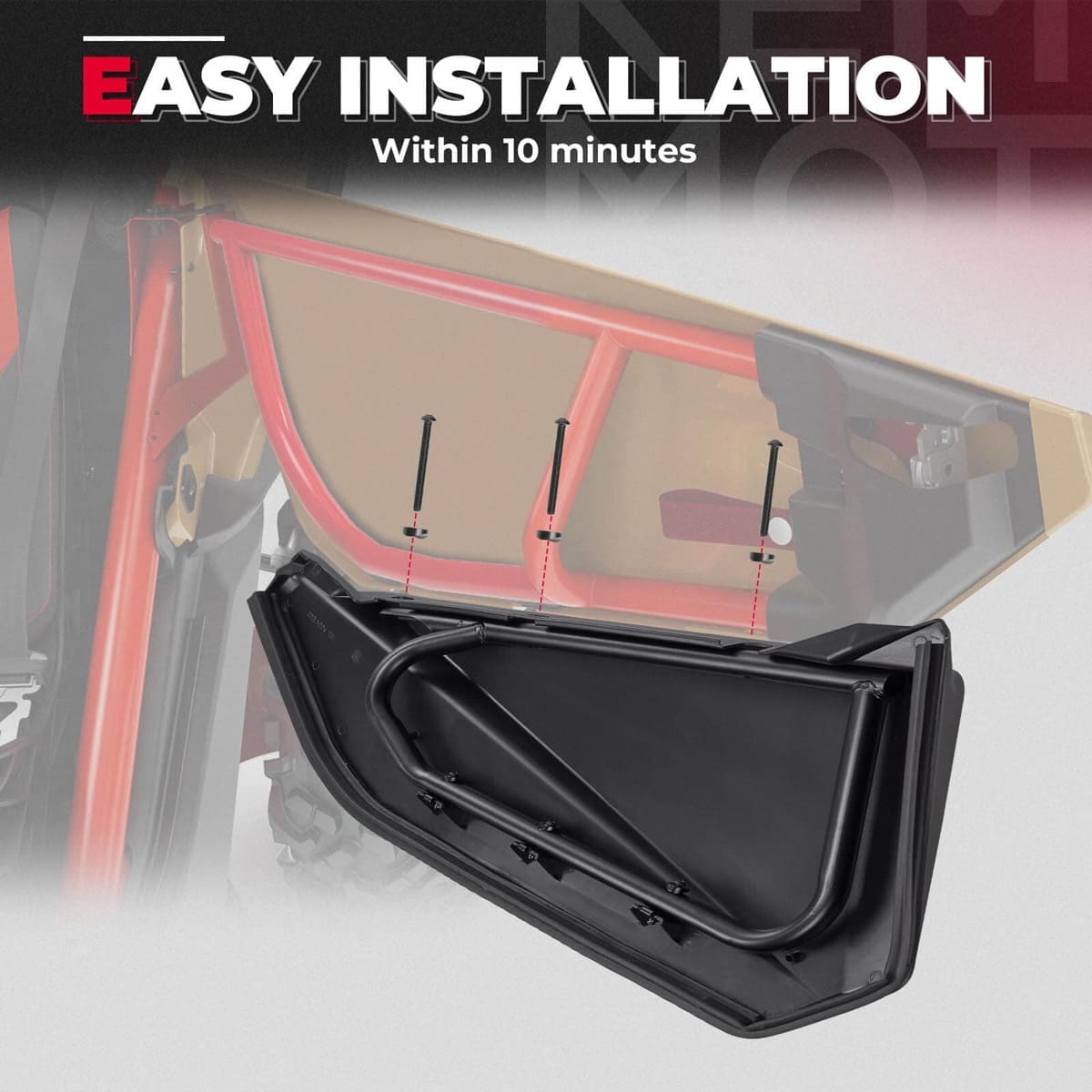 Kemimoto Can-Am Maverick X3 UTV Front Lower Door Inserts & Side View Mirrors