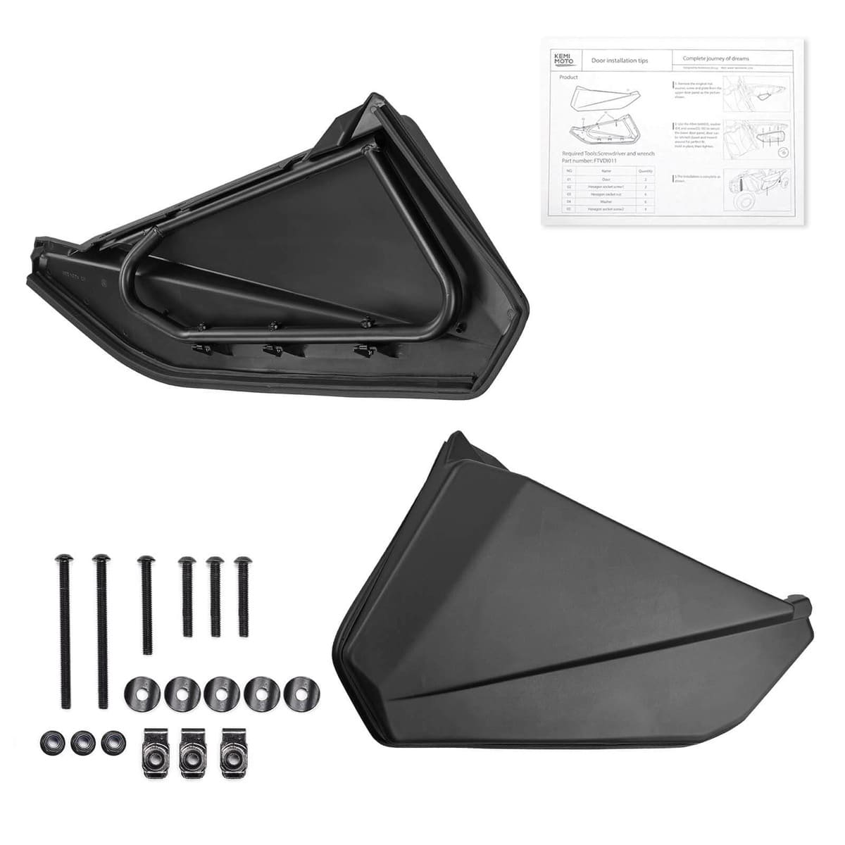 Kemimoto Can-Am Maverick X3 UTV Front Lower Door Inserts & Side View Mirrors