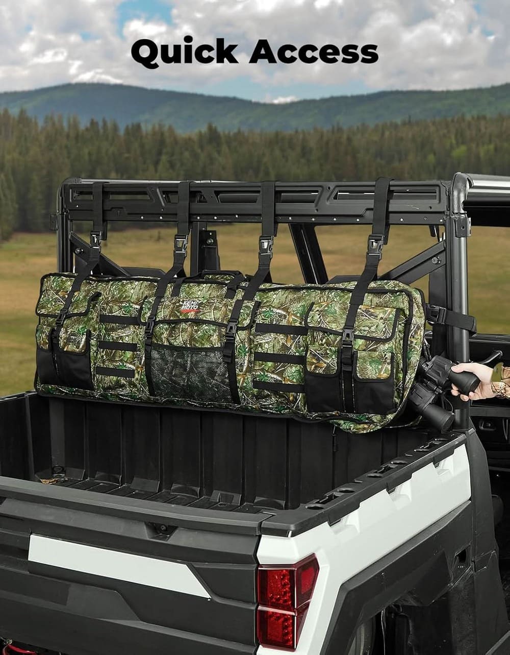 Kemimoto '17+ Polaris Ranger 500 UTV Hunting Tool Bag Rack w/ Carrier Case