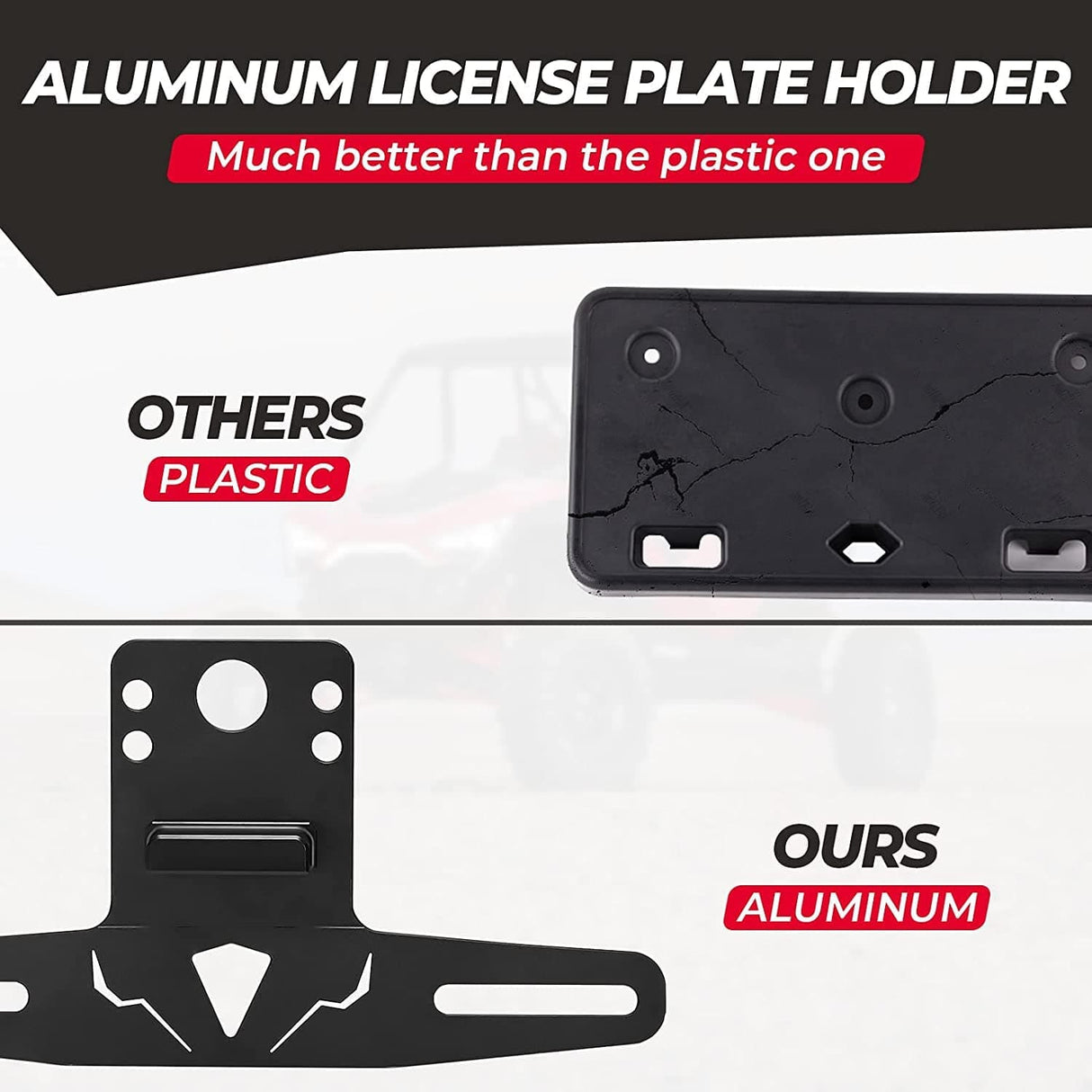 Kemimoto Can-Am X3/ Polaris RZR Universal 12V Lighted License Plate Holder