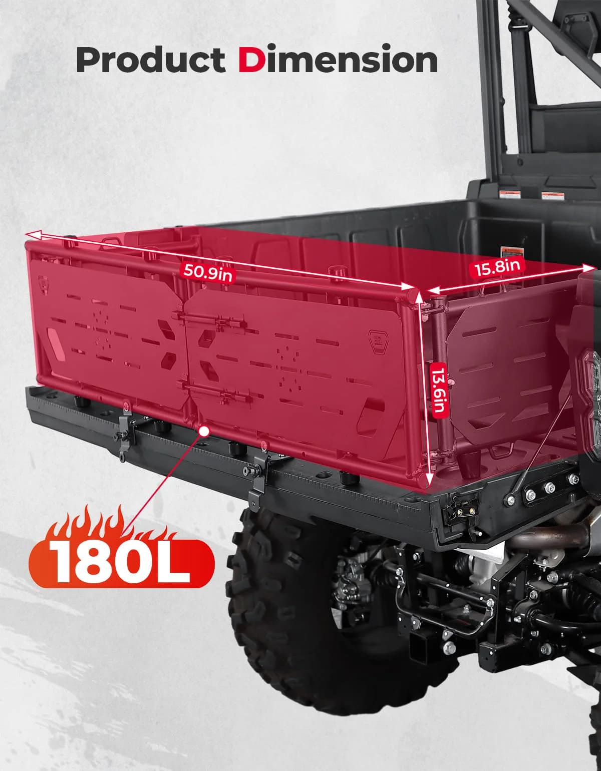 Kemimoto CF Moto UForce 1000/1000 XL Bed Extender Tailgate Extension