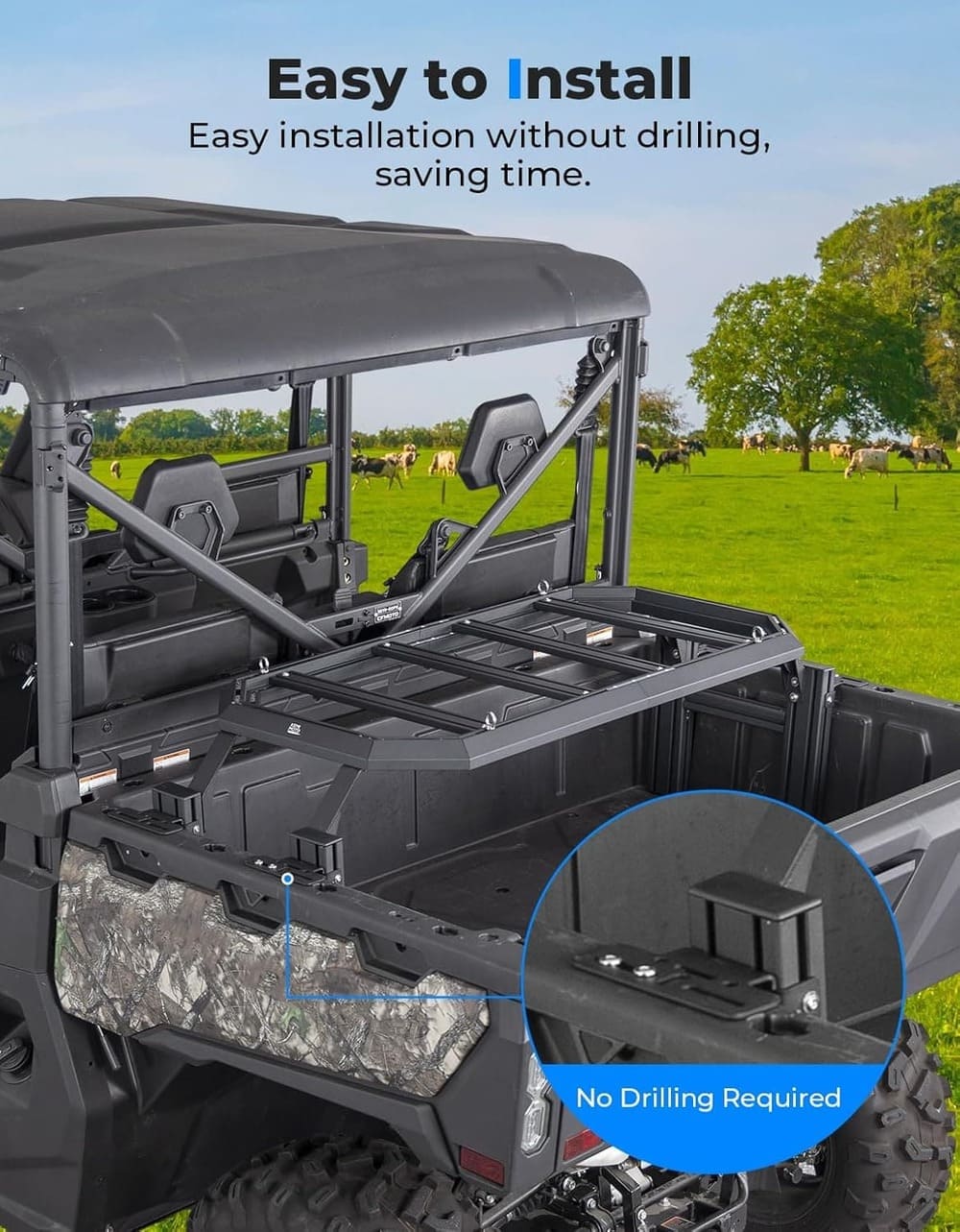 Kemimoto CF Moto Uforce 1000/1000XL Adjustable Height Rear Rack