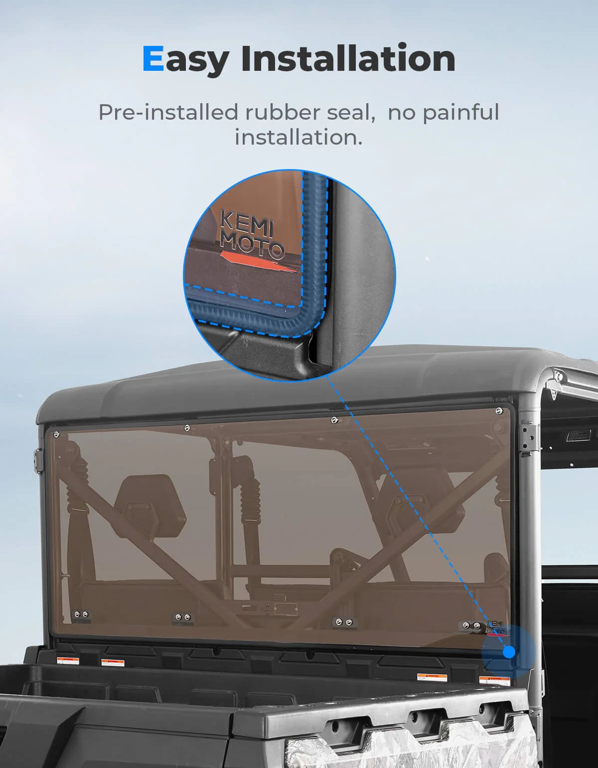 Kemimoto CF Moto UForce 1000 UV-Resistant Tinted Rear Windshield