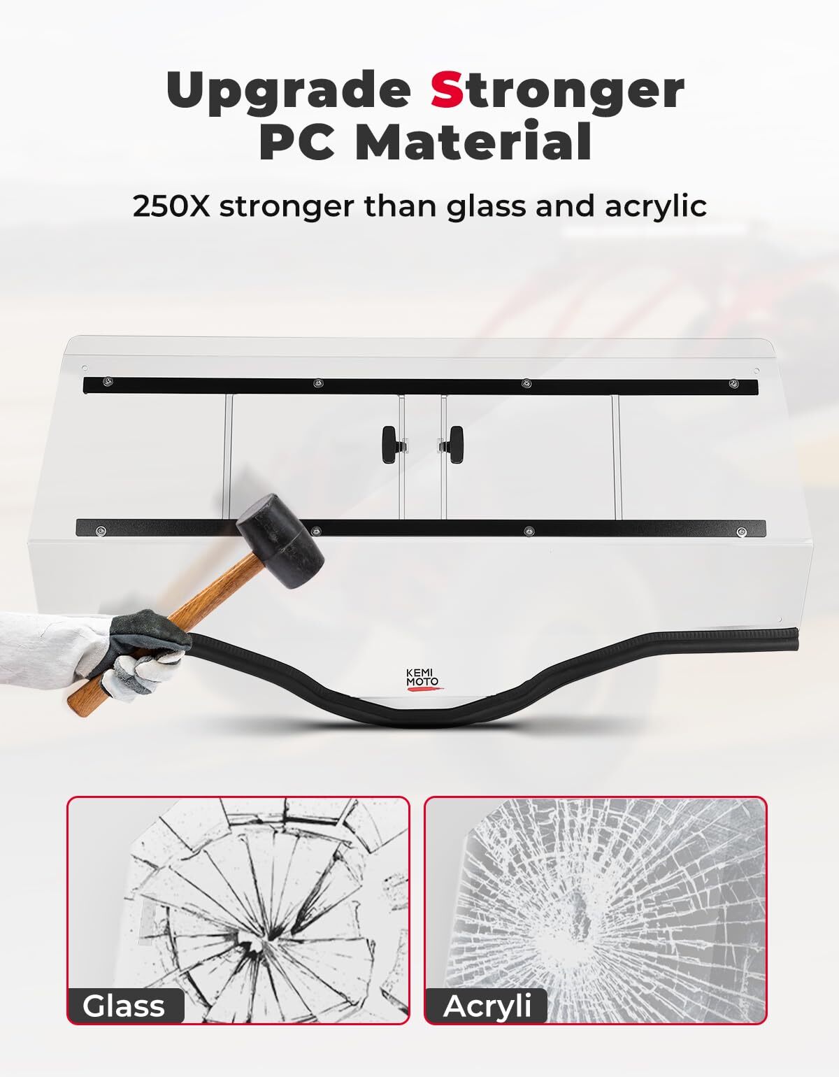 Kemimoto CF Moto ZForce 500 2-in-1 Rear Windshield