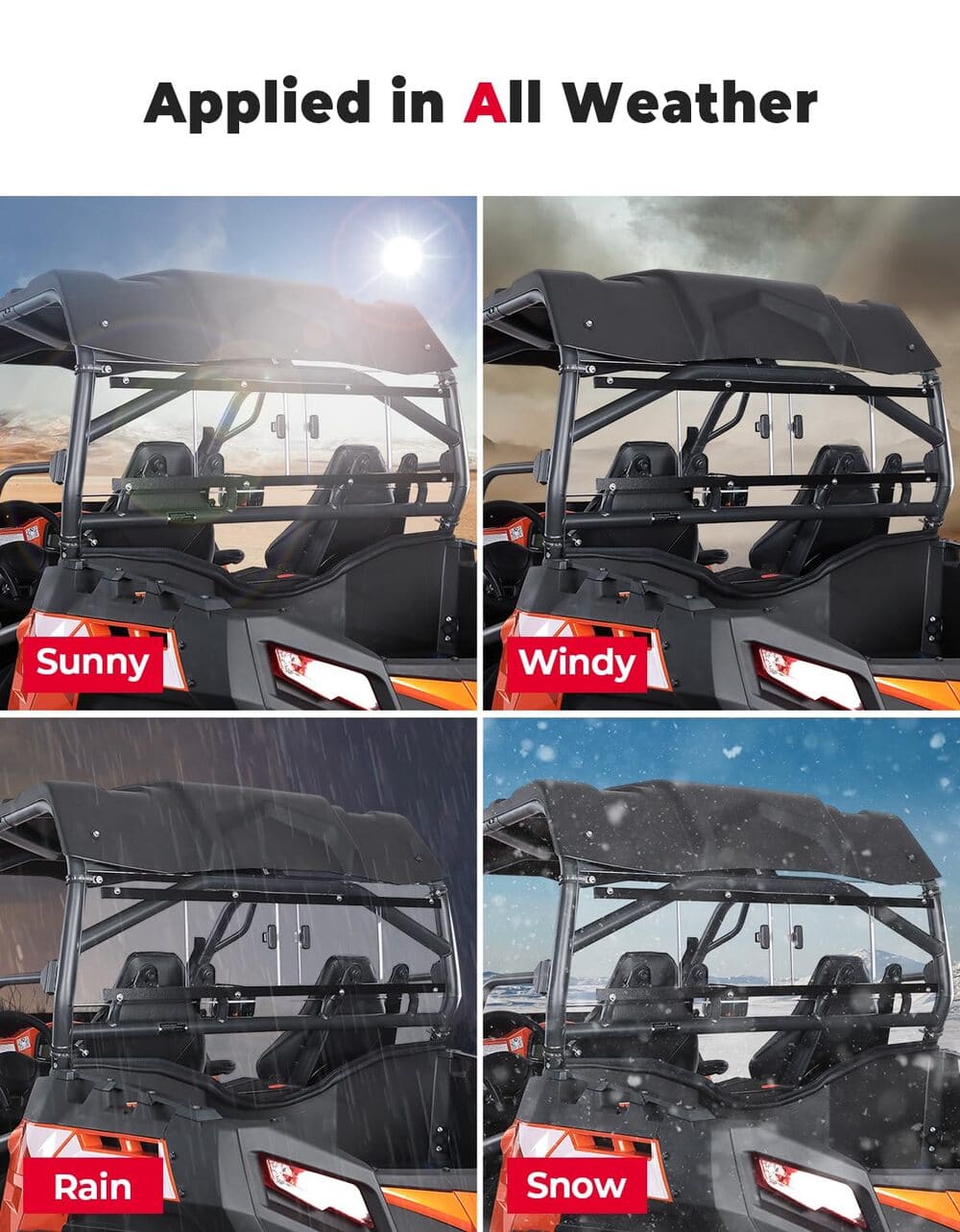 Kemimoto CF Moto ZForce 800/ 1000 2-in-1 Rear Windshield