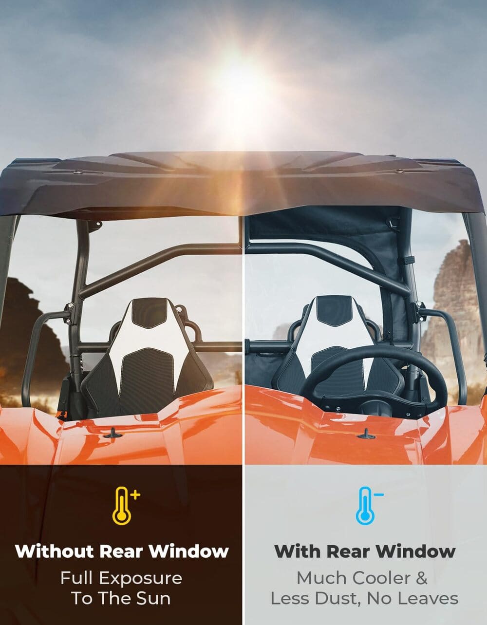 Kemimoto CF Moto ZForce 500/800/1000 Soft Rear Windshield with Zipper