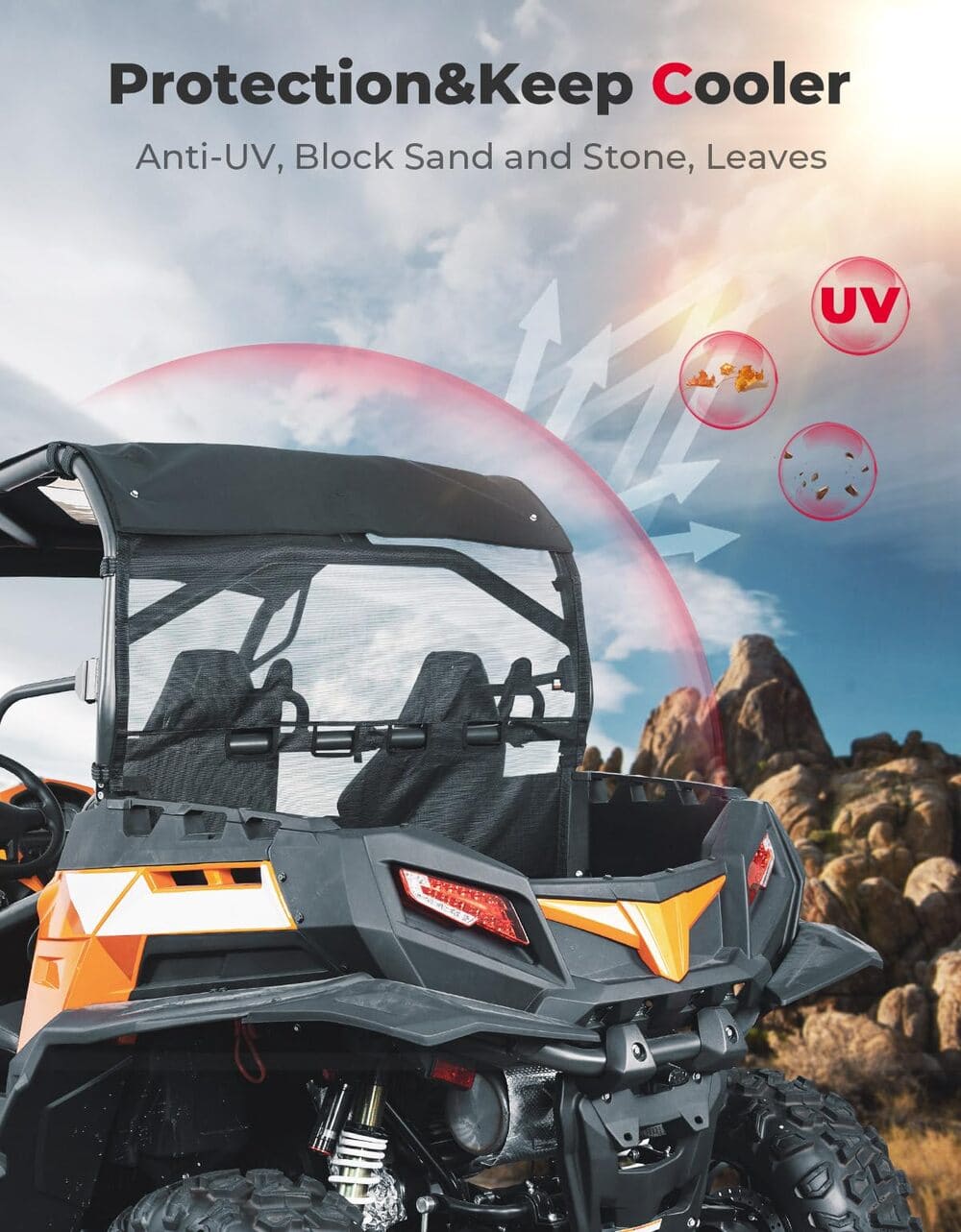 Kemimoto CF Moto ZForce 500/800/1000 Ventilated Rear Window Net Mesh