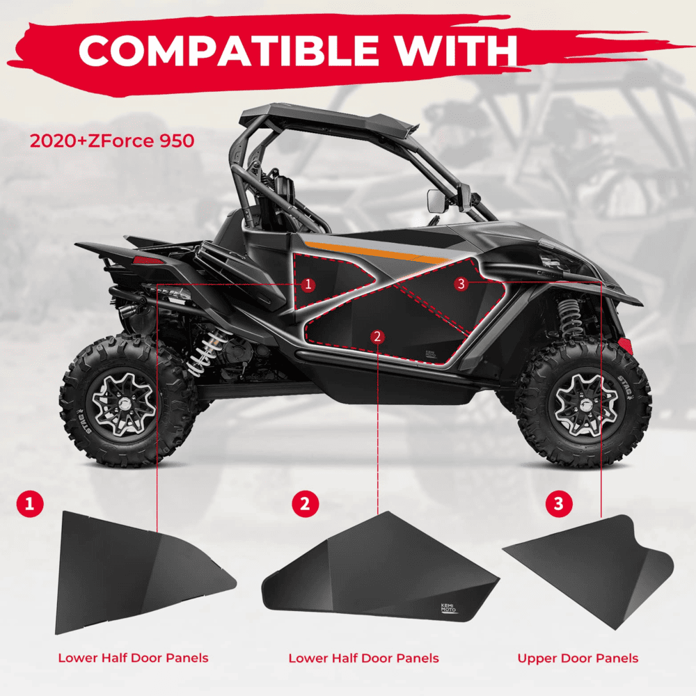 Kemimoto CF Moto ZForce 950 Aluminum Lower Doors Inserts