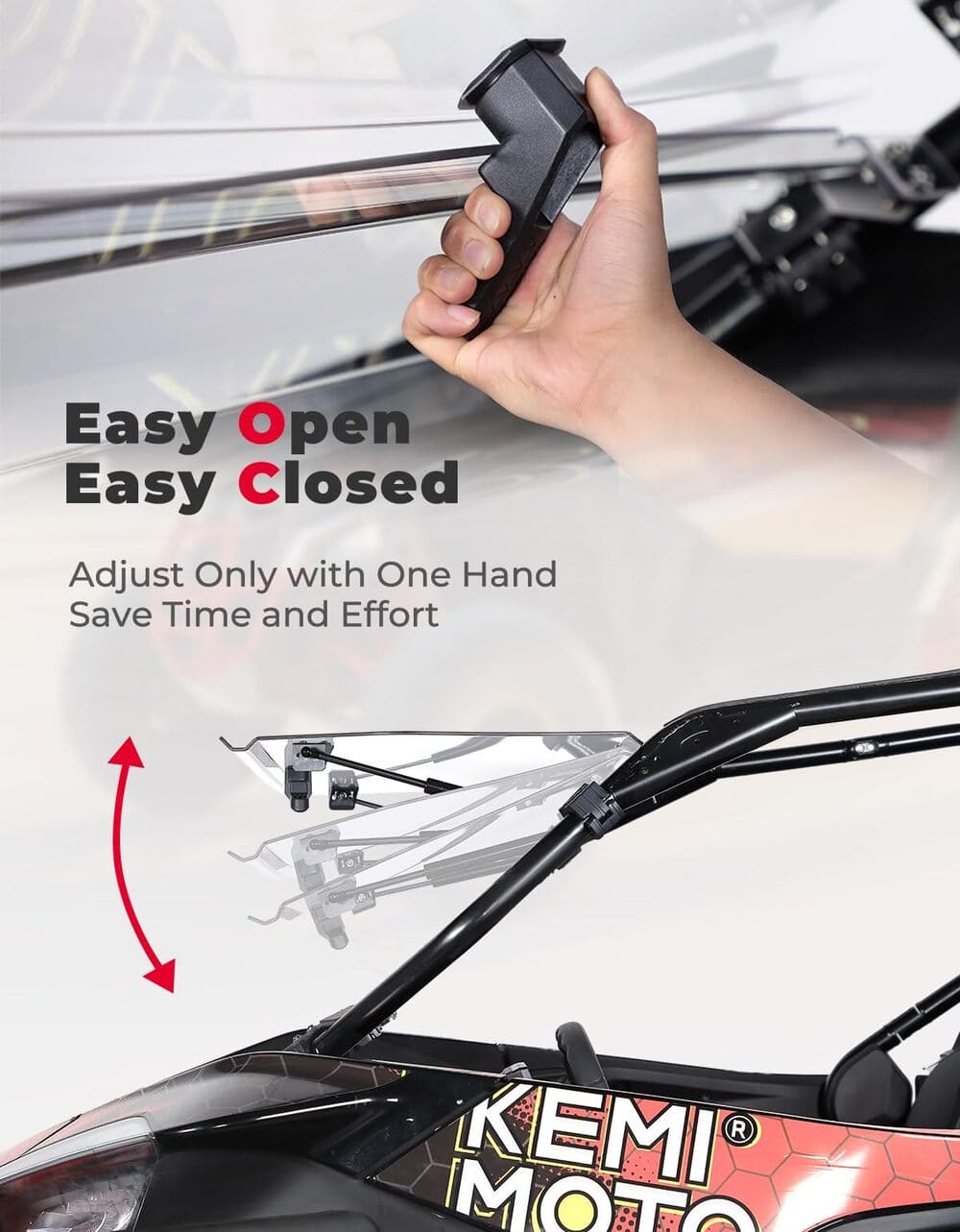 Kemimoto CF Moto ZForce 950 3-in-1 Folding Half Flip Windshield