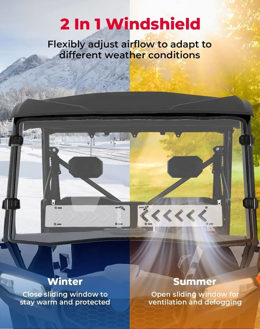 Kemimoto CF Moto UForce 600 Vented Front Windshield