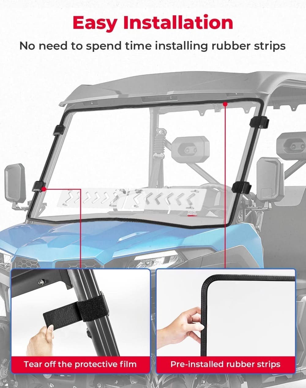 Kemimoto CF Moto UForce 600 Vented Front Windshield