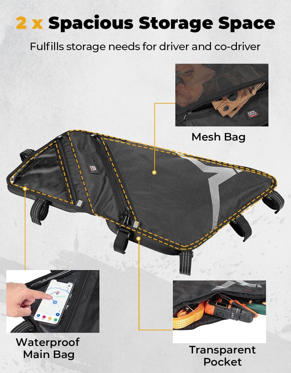 Kemimoto CFMOTO ZForce 500/800/1000 1680D Waterproof Roof Bag