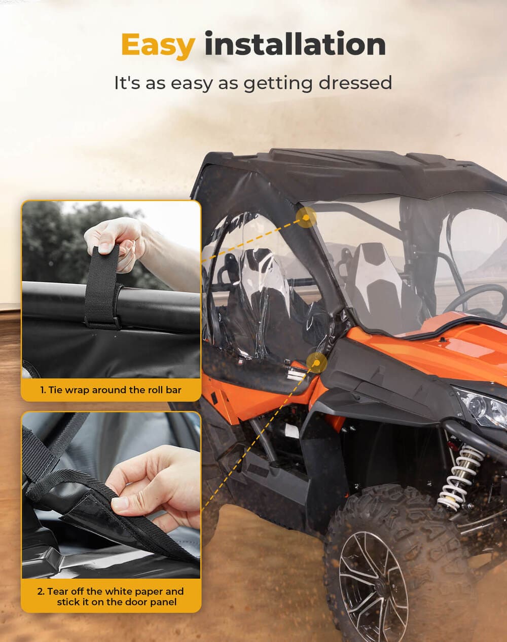 Kemimoto CF Moto ZForce 500/800/1000 Enclosures Soft Cab