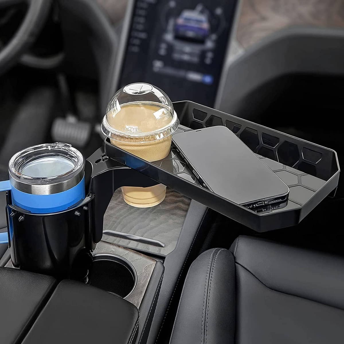 Kemimoto Golf Cart Cup Holder Expander with Tray