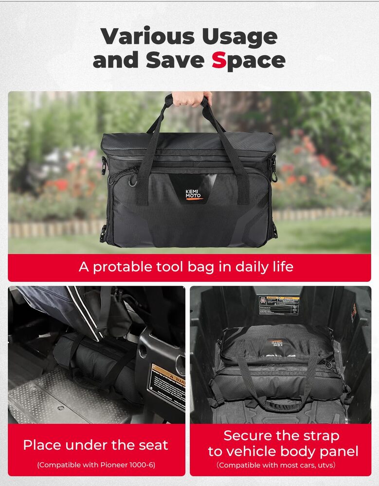 Kemimoto Honda Pioneer 1000-6 UTV 16L Tool Storage Bag - Under Seat