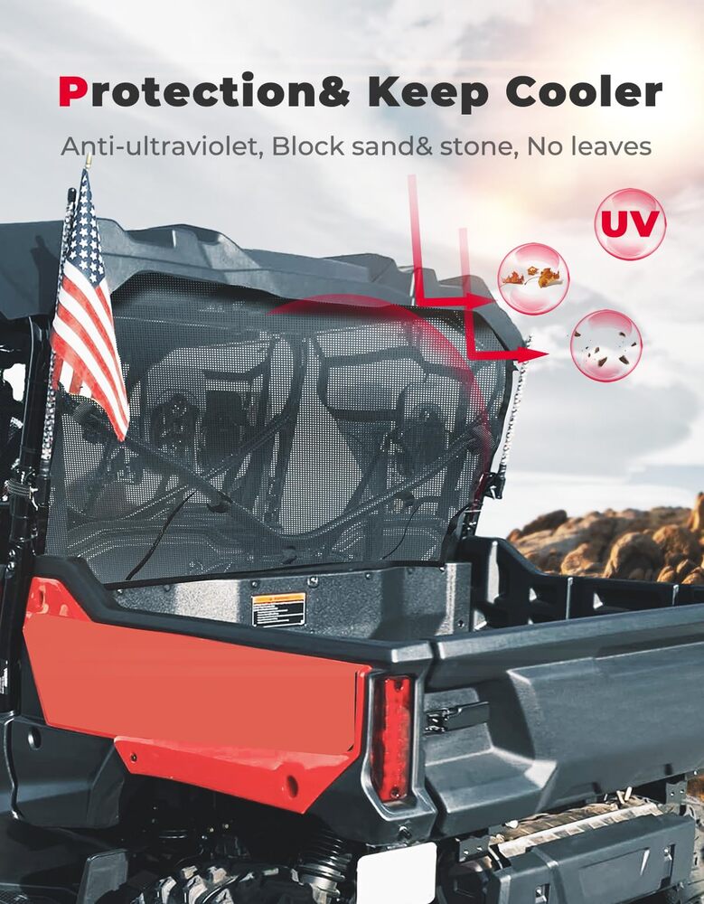 Kemimoto Honda Pioneer 1000-6 UTV Soft Rear Window Net