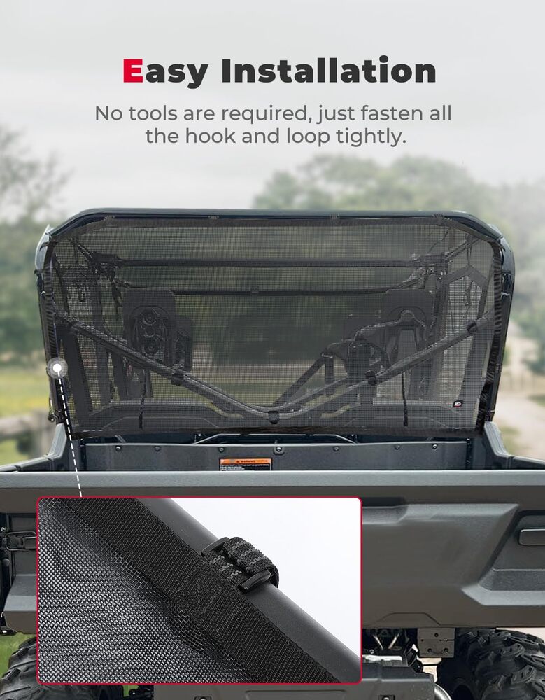 Kemimoto Honda Pioneer 1000-6 UTV Soft Rear Window Net