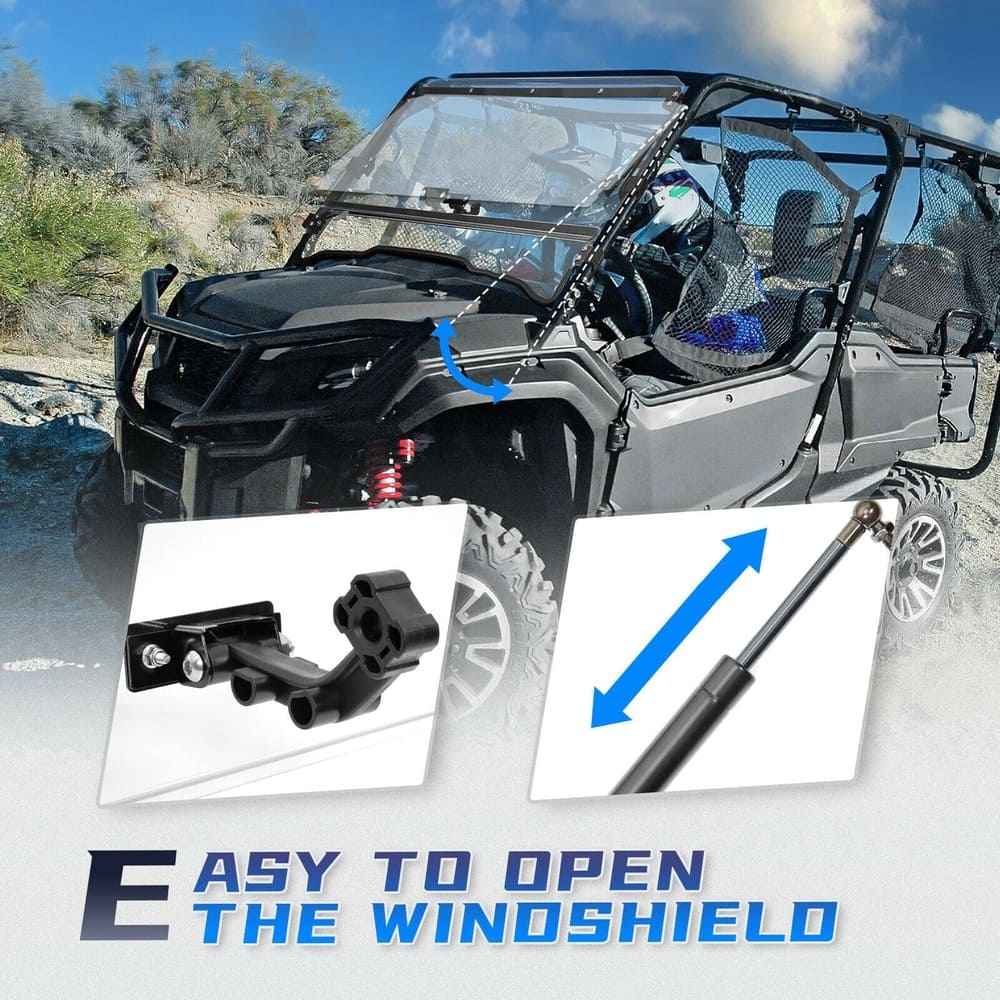 Kemimoto Honda Pioneer 1000 UTV 3-in-1 Flip Windshield