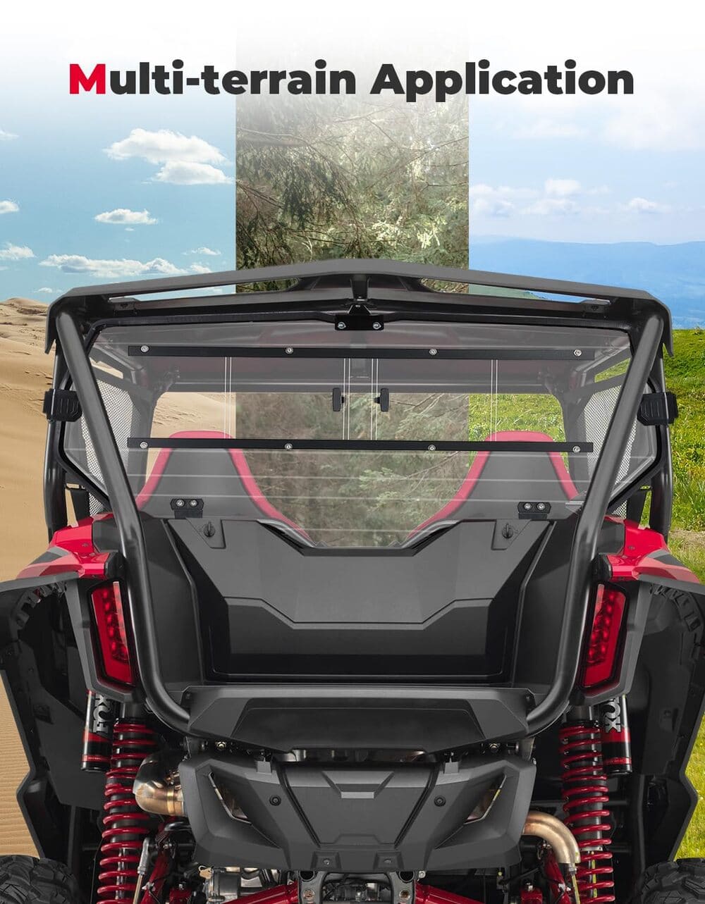 Kemimoto Honda Talon 1000X-4 UTV Rear Windshield Sliding Vented Back Window