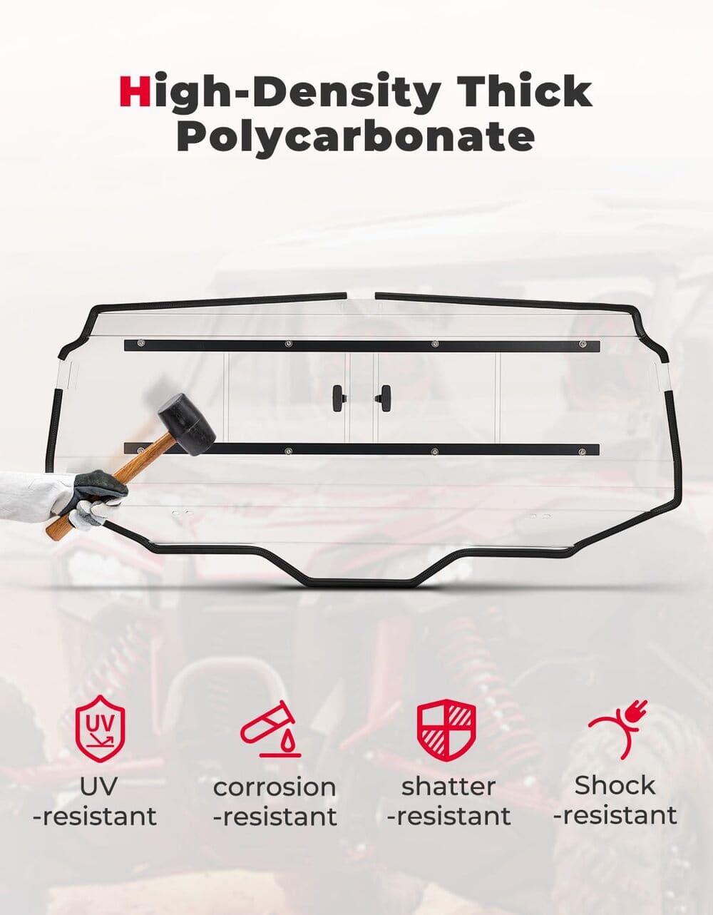 Kemimoto Honda Talon 1000X-4 Vented Back Window UTV Rear Windshield Sliding