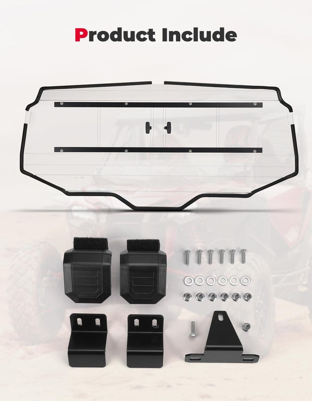 Kemimoto Honda Talon 1000X-4 Vented Back Window UTV Rear Windshield Sliding