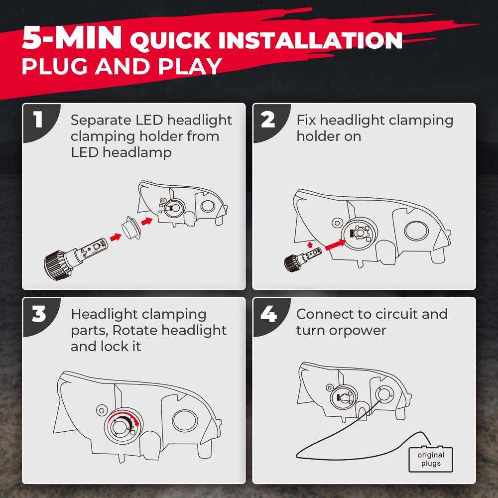 Kemimoto Kawasaki Led Headlight Bulbs 2 Pack