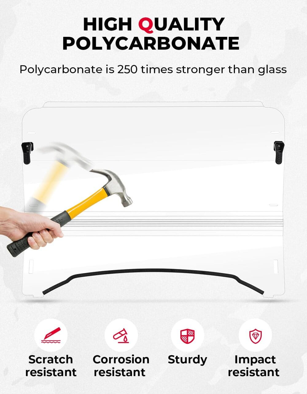 Kemimoto Kubota RTV 400/500/520 Scratch Resistant Front Windshield