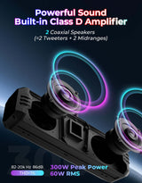 Kemimoto Midnight 40B 16'' 2-Speaker Louder RGB UTV Sound Bar