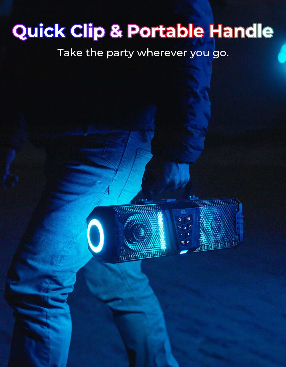 Kemimoto Midnight 40B 16'' 2-Speaker Louder RGB UTV Sound Bar