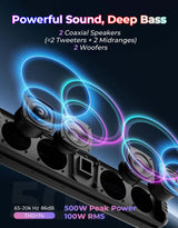 Kemimoto Midnight 60 26" 4-Speaker UTV Bluetooth Sound Bar w/RGB Lighting