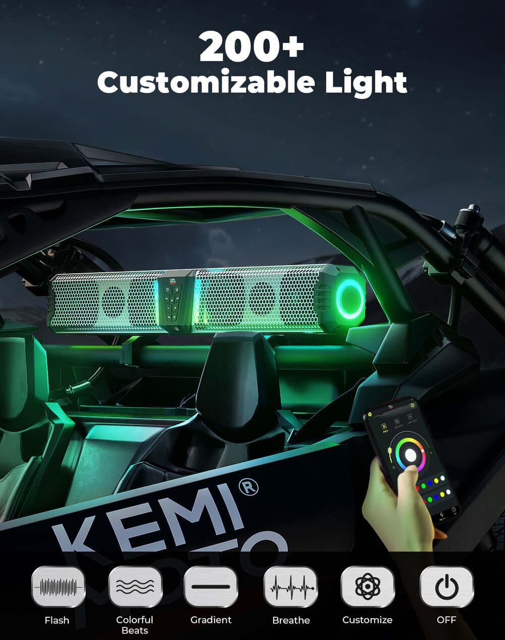 Kemimoto Midnight S80 32" Aluminum 6-Speaker RGB Silver Soundbar