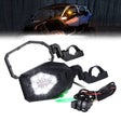 Kemimoto Polaris 1.6"-2" Roll Bar UTV LED Lighted Side Mirrors w/ Flowing Turn Signal