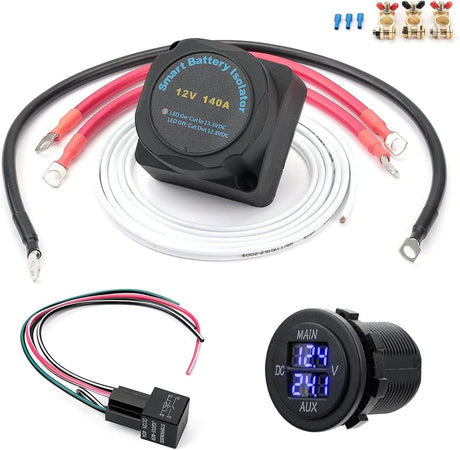 Kemimoto Polaris 12V 140AMP UTV/ATV Dual Battery Isolator Kit