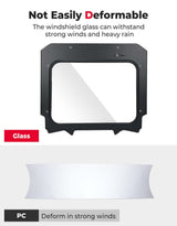 Kemimoto Polaris '20-'24 RZR Pro XP/ Turbo R Glass Windshield w/ Electric Wipers