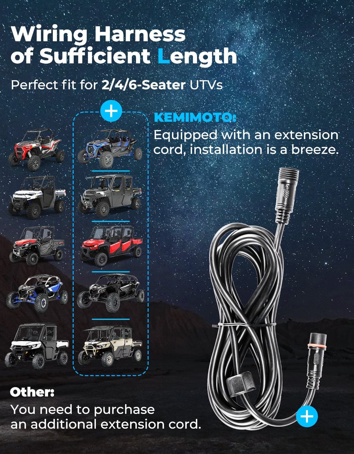 Kemimoto Polaris RZR XP 1000 30" UTV Chase Light Bar