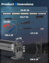 Kemimoto Polaris RZR XP 1000 30" UTV Chase Light Bar
