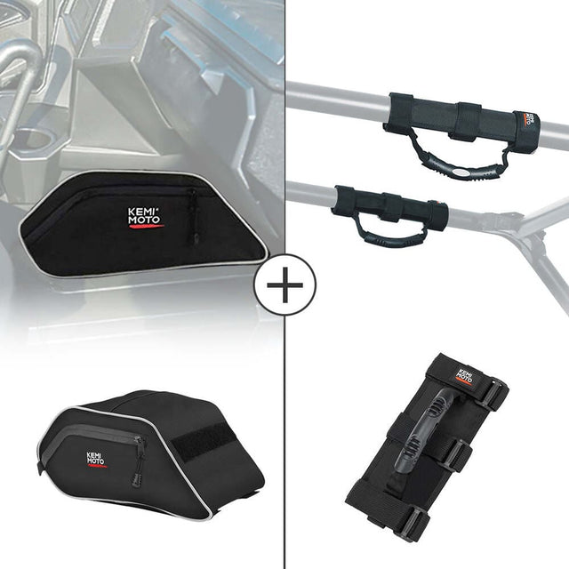 Kemimoto Polaris General 1000 Center Seats Storage Bag & Grab Handles
